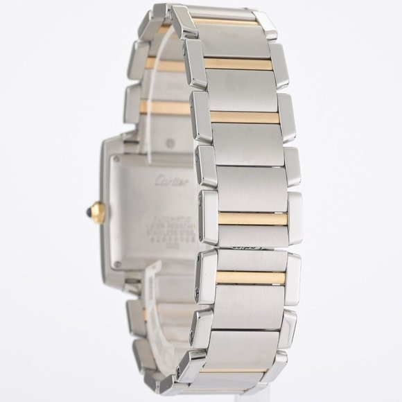 Cartier Tank Francaise 2302 Large 18k Yellow Gold/Steel 28x32mm Automatic Watch - Picture 6 of 13